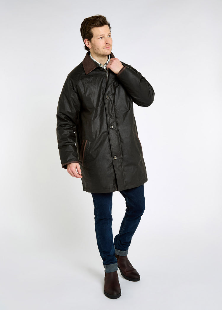 Prospect Men's wax cotton coat - Verdigris