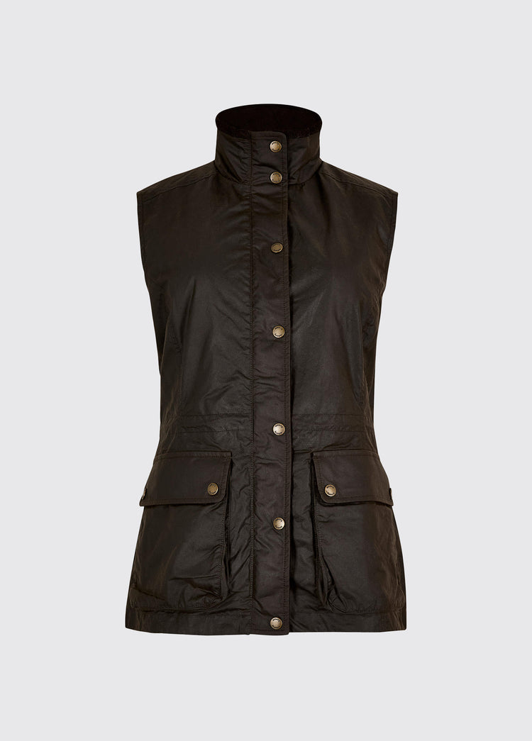 Rathsallagh Women's wax cotton gilet - Verdigris