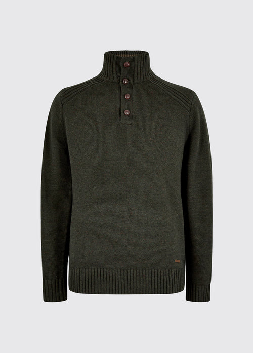Shields Men’s button neck knit - Olive