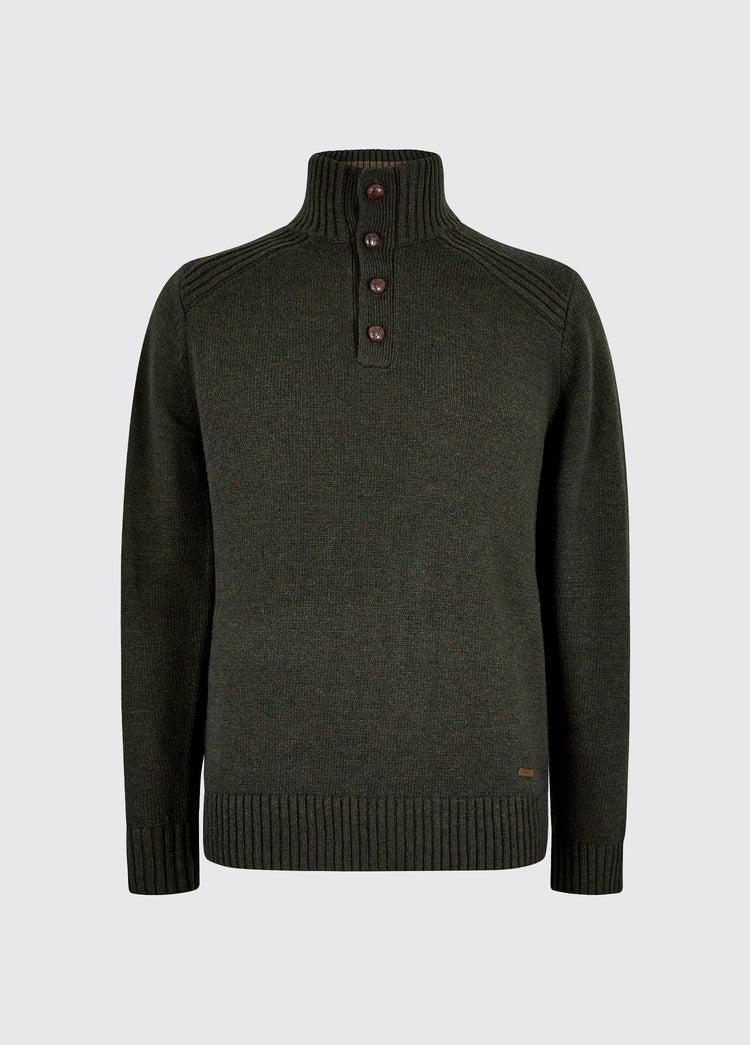Shields Men’s button neck knit - Olive