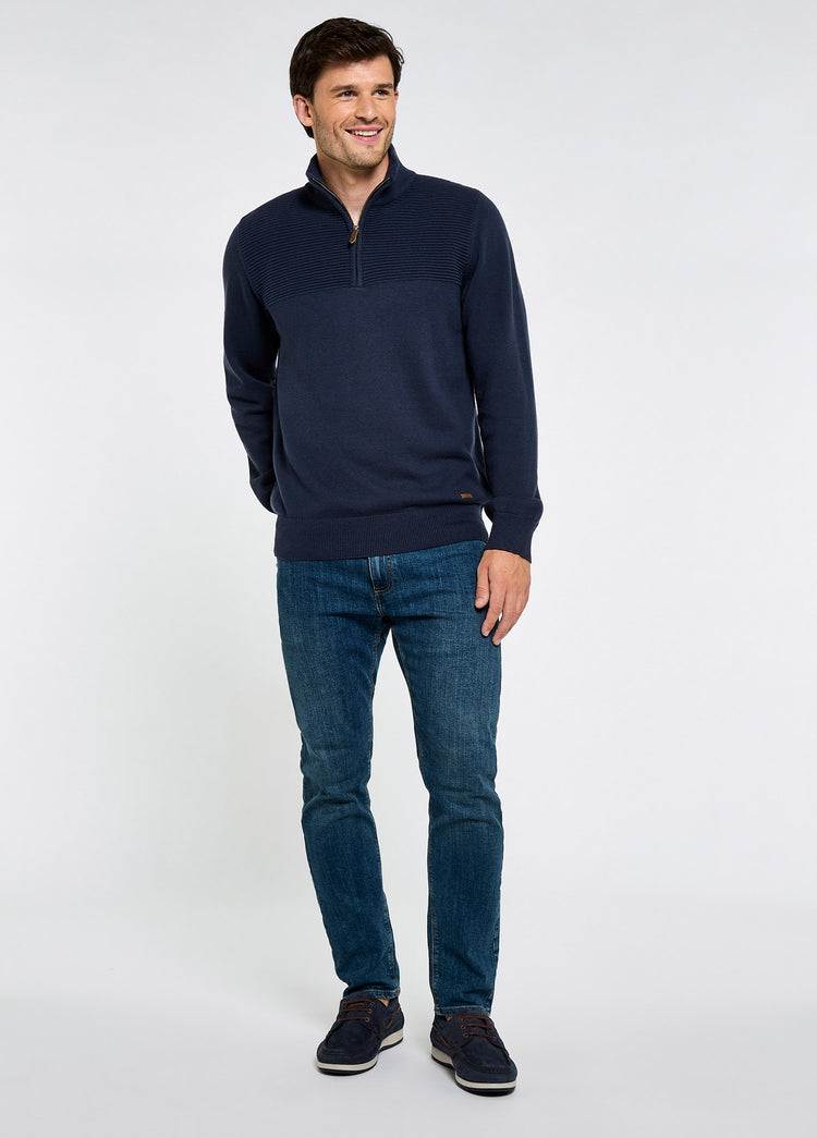 Spillane Men's Zip Neck Knit - Navy
