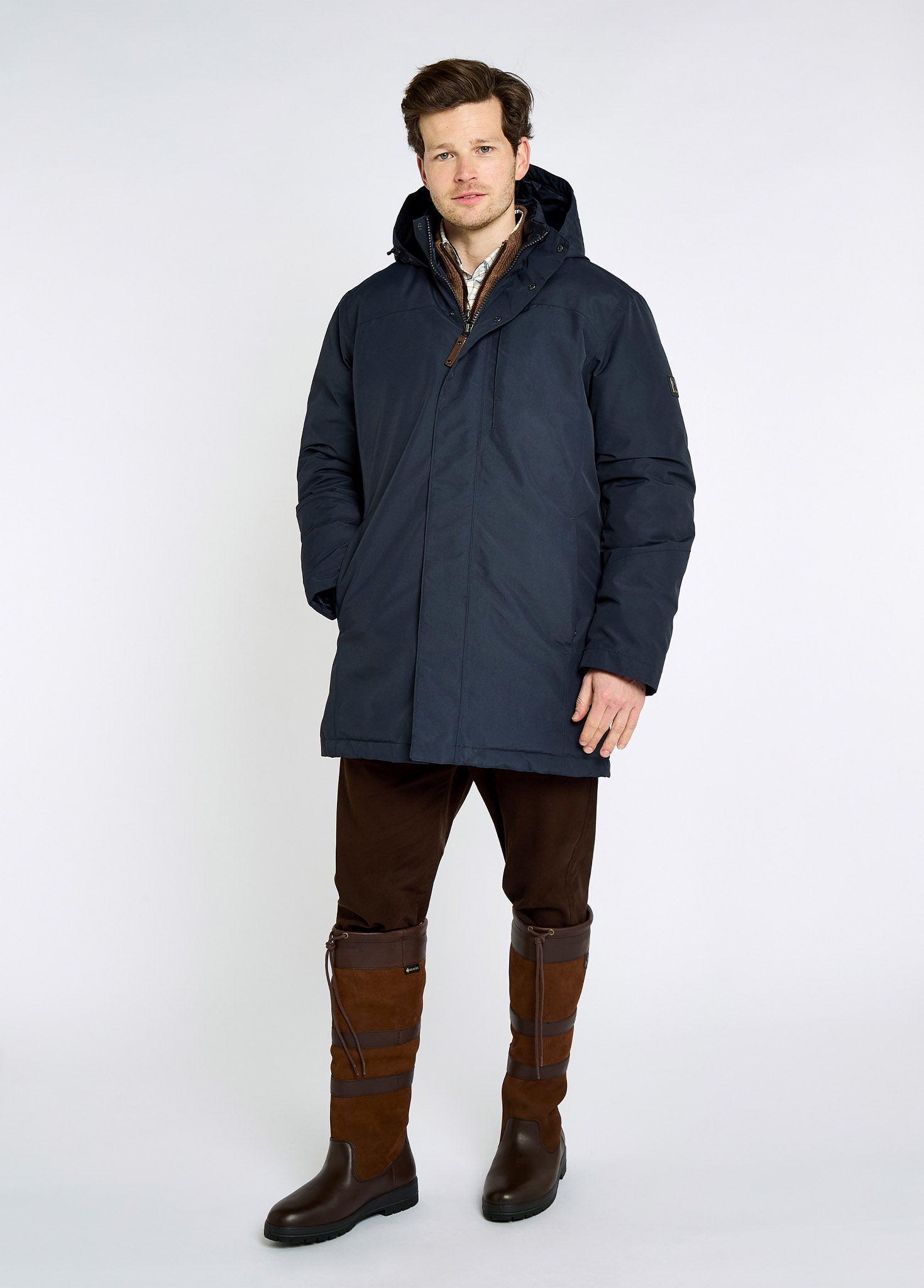 Swiftsheath Men's waterproof, hooded down parka - Navy
