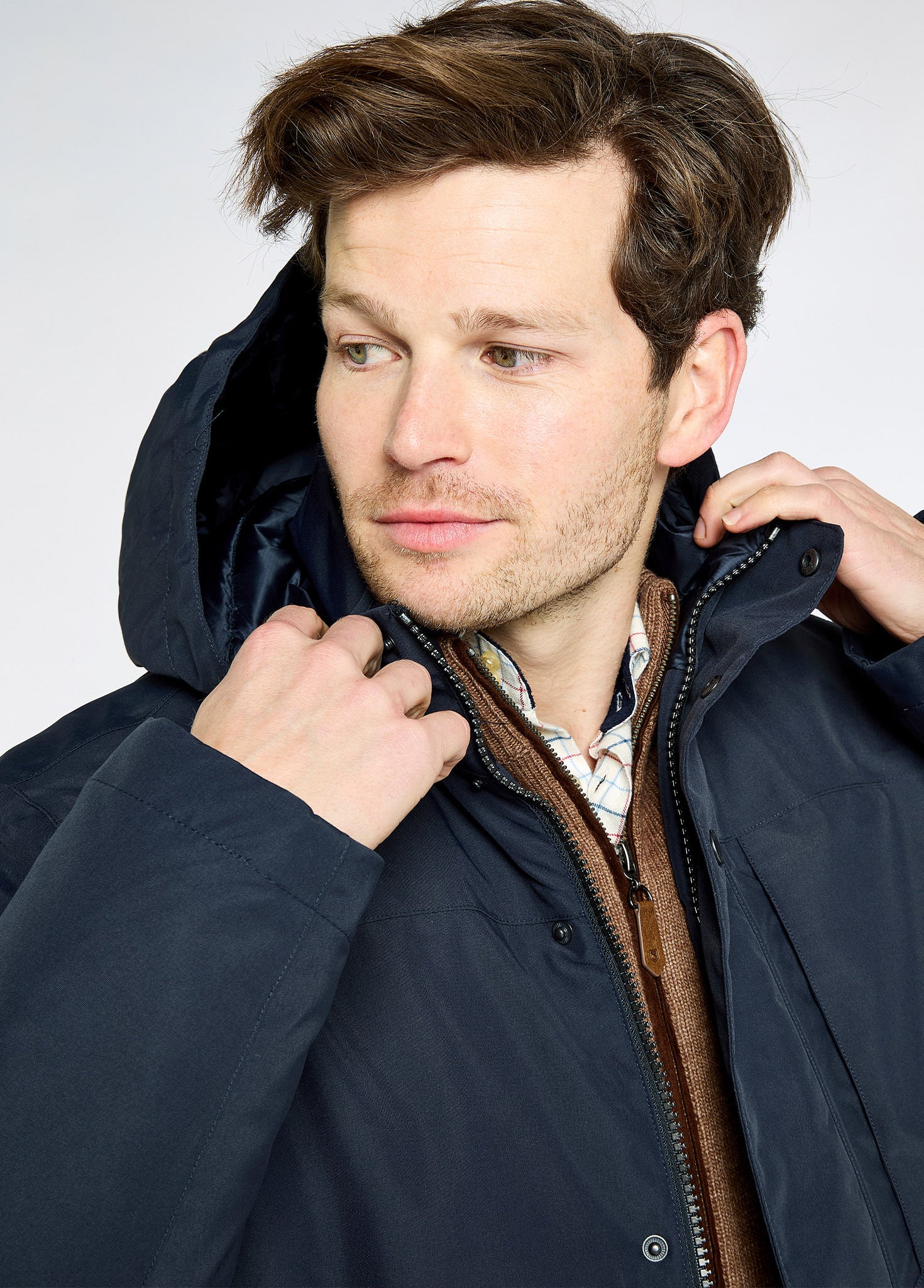 Swiftsheath Men's waterproof, hooded down parka - Navy