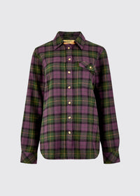 Wildprivet Women’s hunting check shirt - Damson