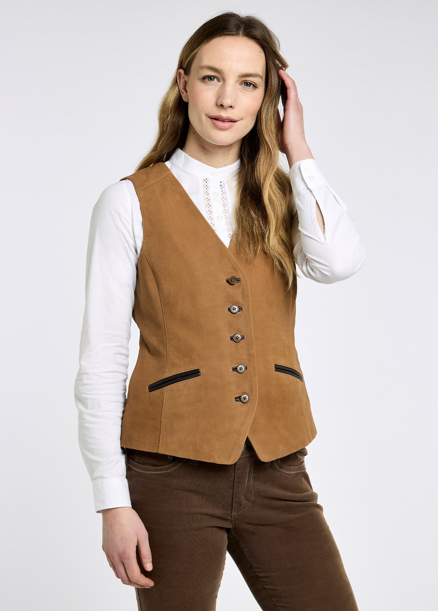 Greville Ladies Tailored Waistcoat - Tan