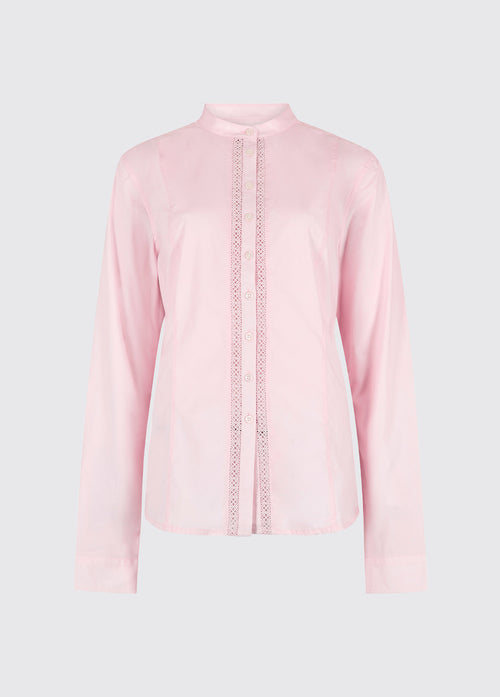 Waterlily Ladies Mandarin Collar Shirt - Pale Pink
