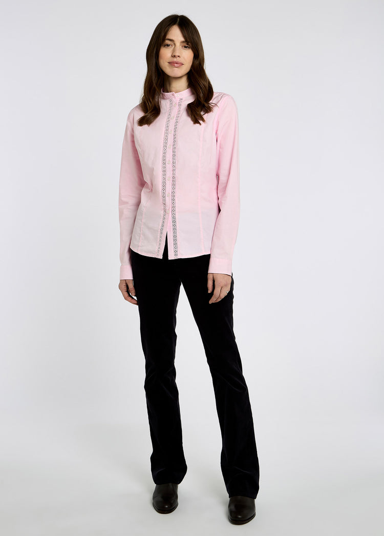 Waterlily Ladies Mandarin Collar Shirt - Pale Pink