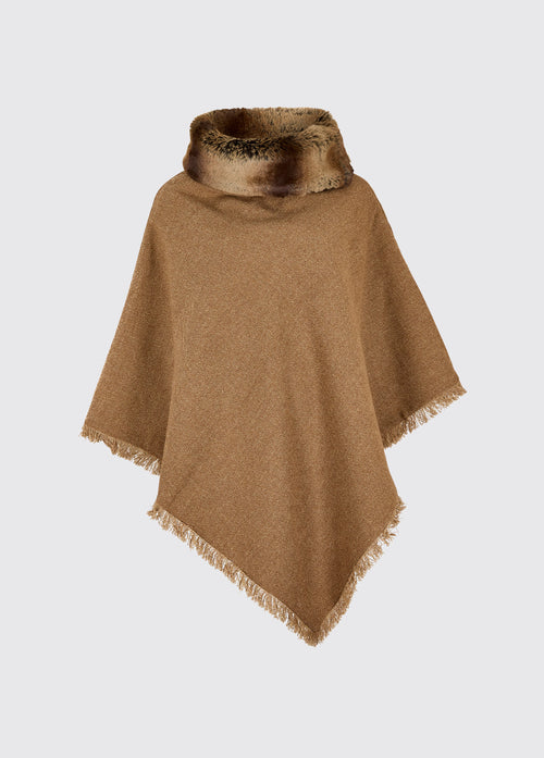 Silverfir Tweed Poncho - Camel Twill