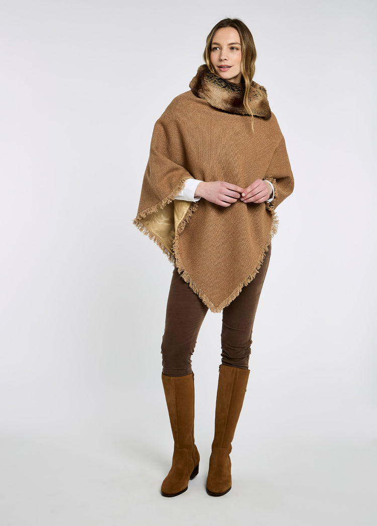 Silverfir Tweed Poncho - Camel Twill