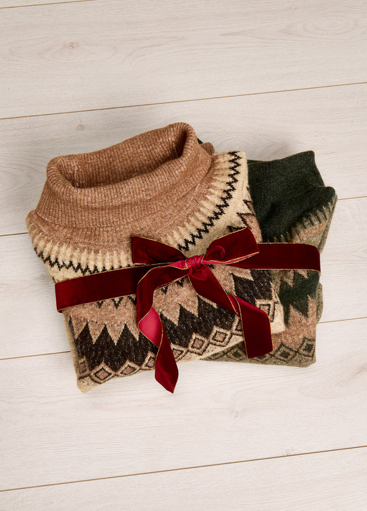 Devlin Women's Fair Isle pattern sweater - Oat Multi